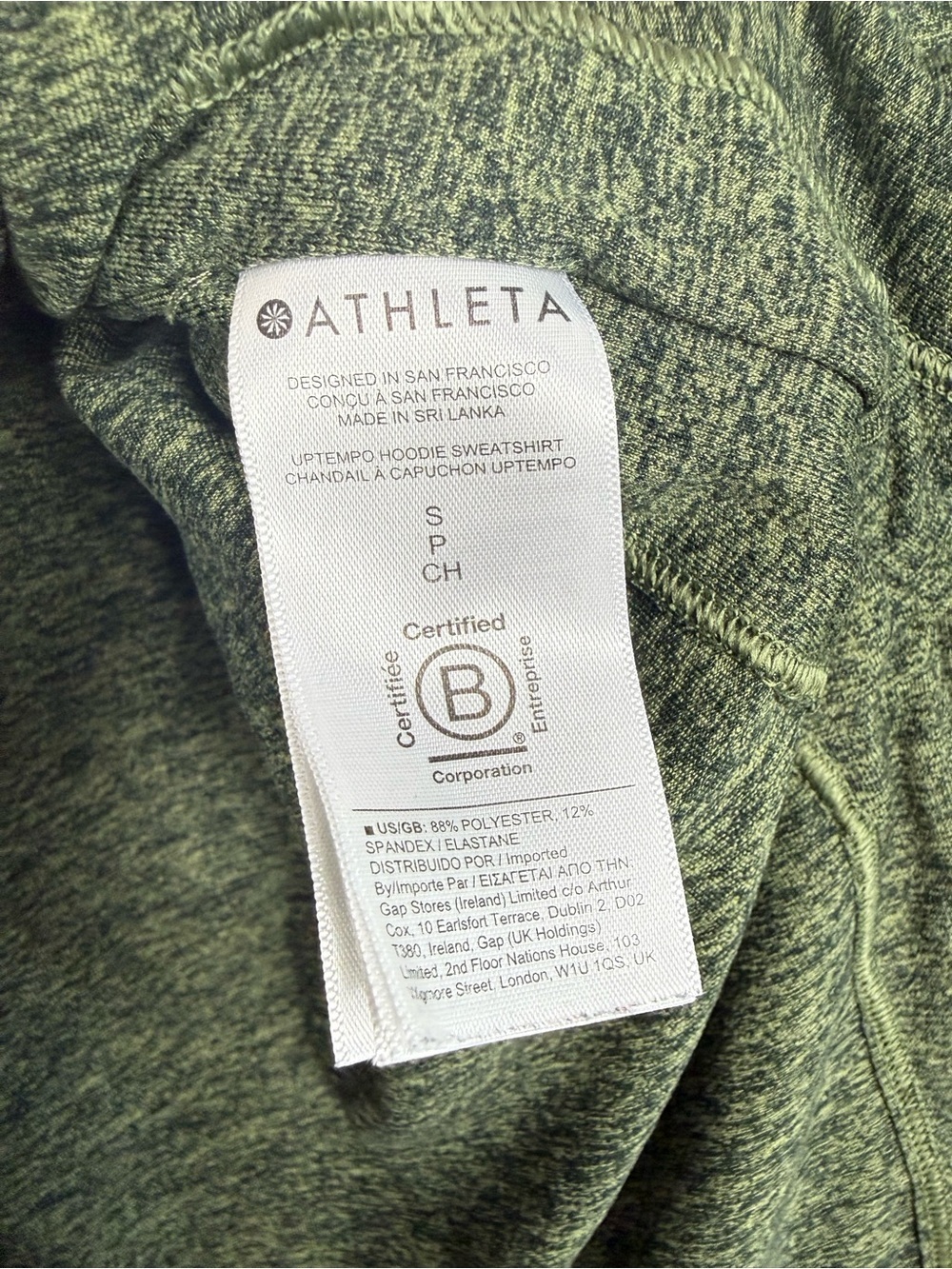 Athleta Uptempo Hoodie Sweatshirt Pullover Womens Small Green Shadow Olive Top - Picture 7 of 8